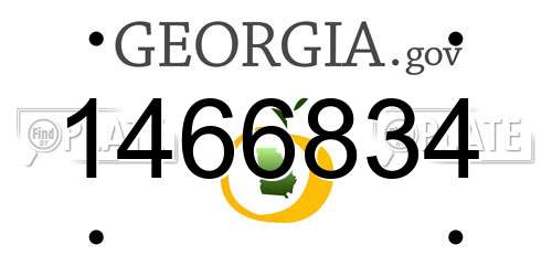 1466834 Georgia License Plate