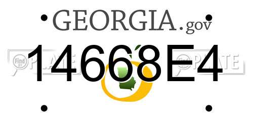 14668E4 Georgia License Plate