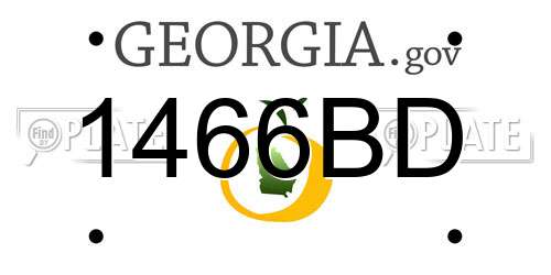 1466BD Georgia License Plate