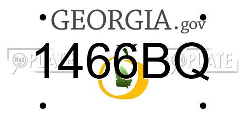 1466BQ Georgia License Plate