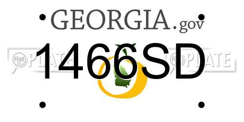 1466SD Georgia License Plate