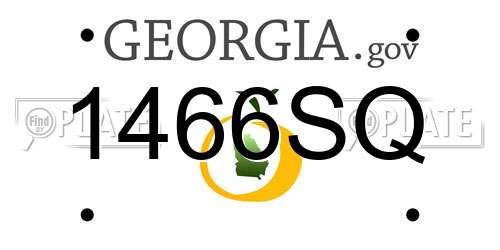 1466SQ Georgia License Plate