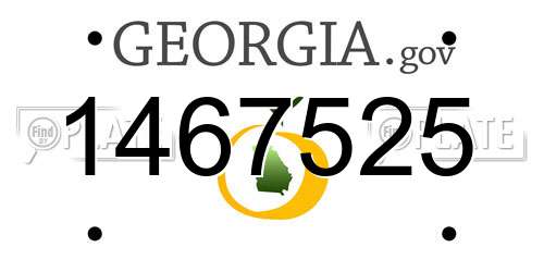 1467525 Georgia License Plate