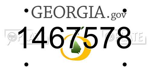 1467578 Georgia License Plate