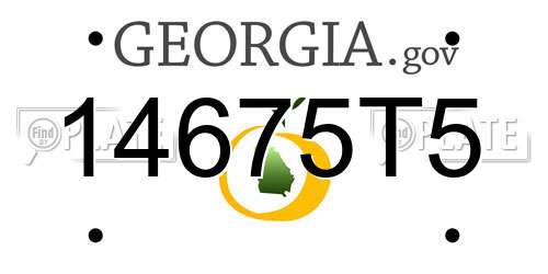 14675T5 Georgia License Plate