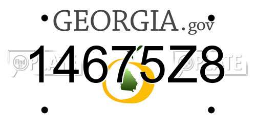 14675Z8 Georgia License Plate