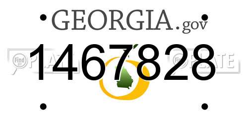 1467828 Georgia License Plate