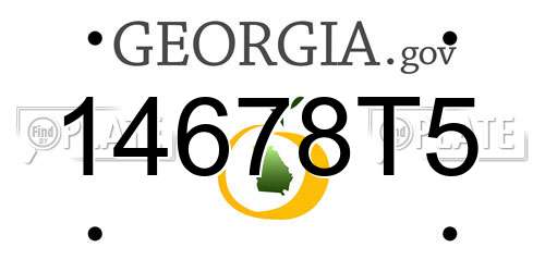 14678T5 Georgia License Plate