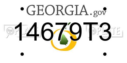 14679T3 Georgia License Plate