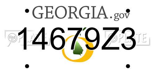 14679Z3 Georgia License Plate
