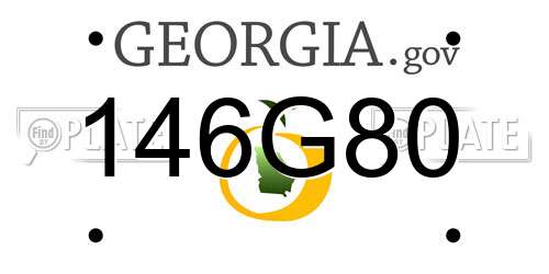 146G80 Georgia License Plate