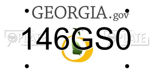 146GS0 Georgia License Plate