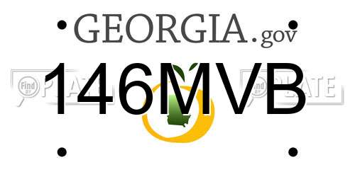 146MVB Georgia License Plate