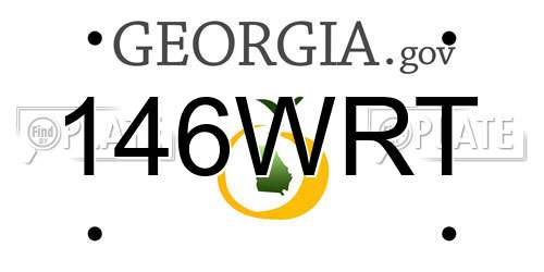 146WRT Georgia License Plate