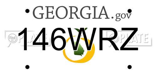 146WRZ Georgia License Plate