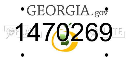 1470269 Georgia License Plate