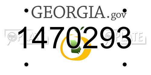 1470293 Georgia License Plate