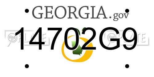 14702G9 Georgia License Plate