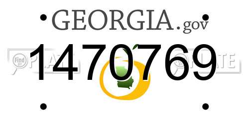 1470769 Georgia License Plate