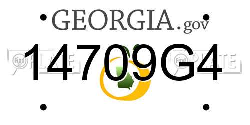 14709G4 Georgia License Plate