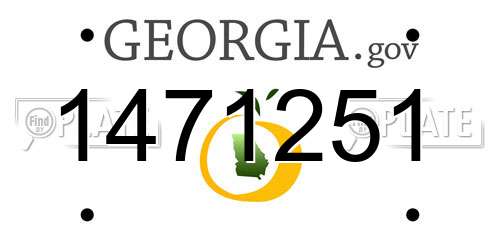 1471251 Georgia License Plate