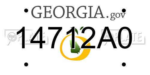 14712A0 Georgia License Plate