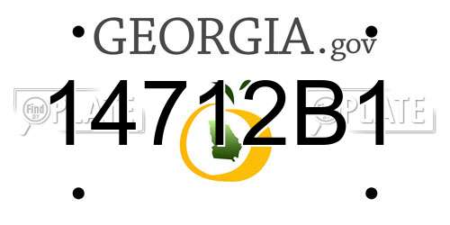 14712B1 Georgia License Plate