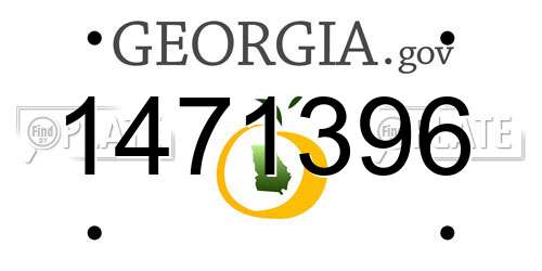 1471396 Georgia License Plate