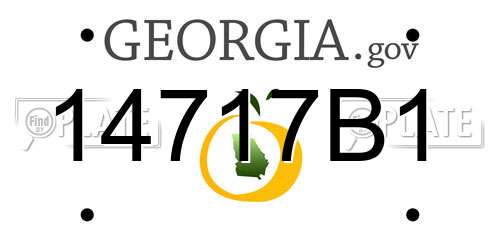 14717B1 Georgia License Plate
