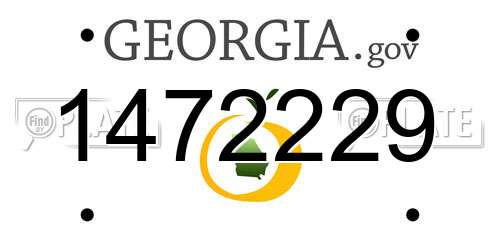 1472229 Georgia License Plate