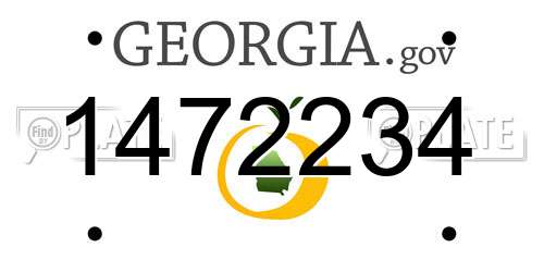 1472234 Georgia License Plate