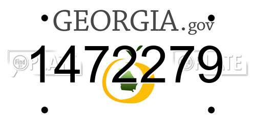 1472279 Georgia License Plate