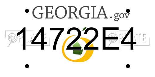 14722E4 Georgia License Plate