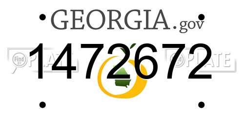 1472672 Georgia License Plate