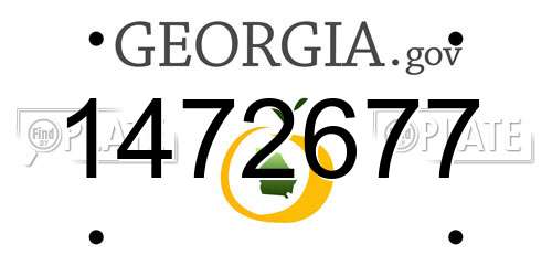 1472677 Georgia License Plate