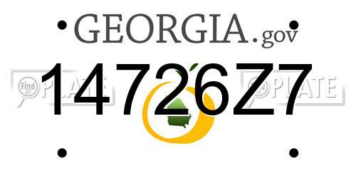 14726Z7 Georgia License Plate