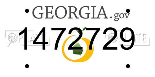 1472729 Georgia License Plate