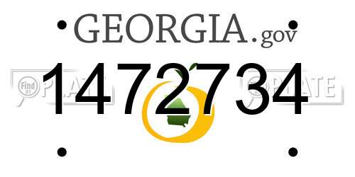 1472734 Georgia License Plate