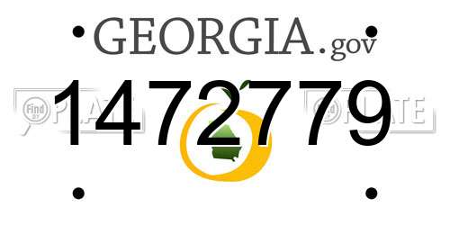 1472779 Georgia License Plate