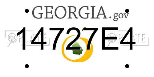 14727E4 Georgia License Plate