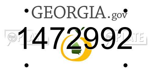 1472992 Georgia License Plate