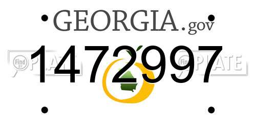 1472997 Georgia License Plate