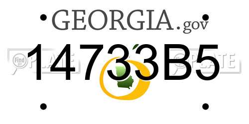 14733B5 Georgia License Plate