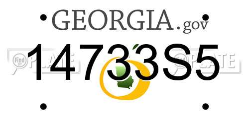 14733S5 Georgia License Plate