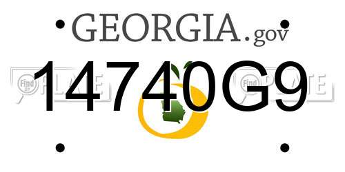 14740G9 Georgia License Plate