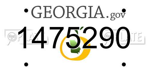 1475290 Georgia License Plate