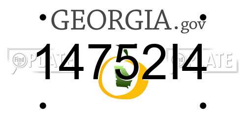 14752I4 Georgia License Plate