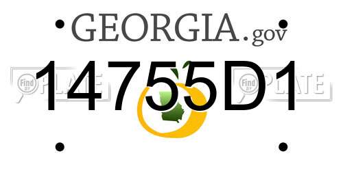 14755D1 Georgia License Plate