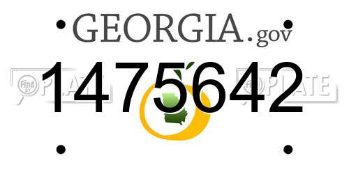 1475642 Georgia License Plate
