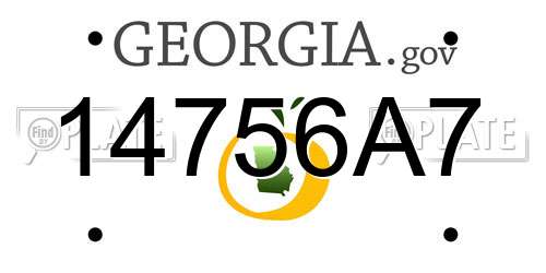 14756A7 Georgia License Plate